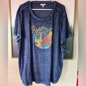 NWOT maurices “roam the unknown” graphic short sleeve tee
